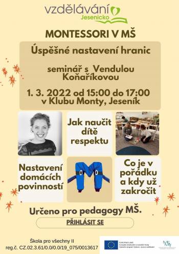 1.3.2022 Vendula Koňaříková - Montessori v MŠ - Úspěšné nastavení hranic