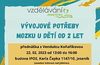 22. 2. 2023 Vendula Koňaříková - Vývojové potřeby mozku u dětí od 2 let, MŠ.